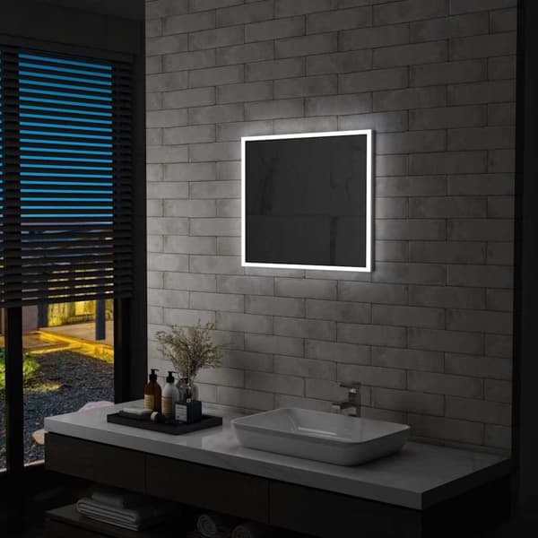 vidaXL Badrumsspegel LED 60x50 cm Silver