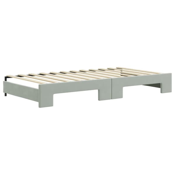 vidaXL Dagbädd utdragbar ljusgrå 100x200 cm sammet Grå