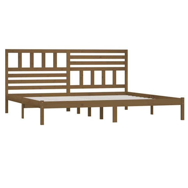 vidaXL Sängram honungsbrun massiv furu 200x200 cm Brun