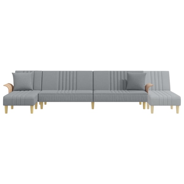 vidaXL L-formad bäddsoffa ljusgrå 279x140x70 cm tyg Grå