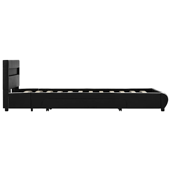 vidaXL Sängram med LED svart konstläder 90x200 cm Svart
