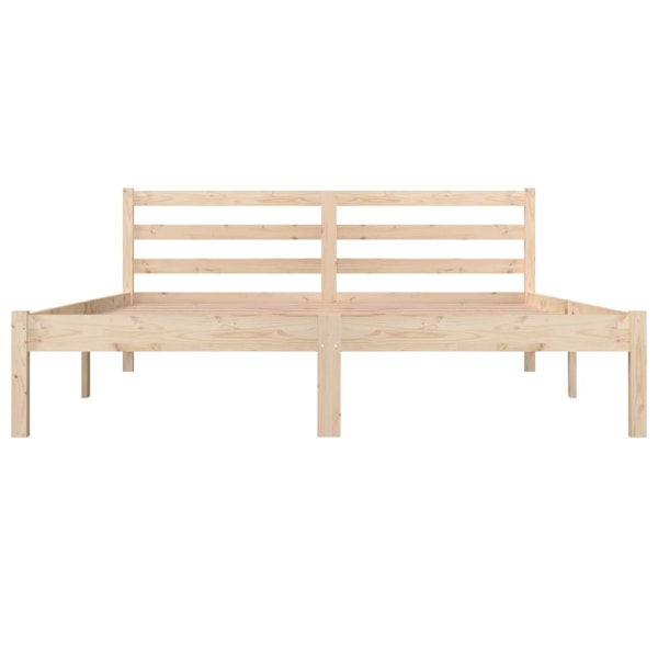 vidaXL Sängram massiv furu 150x200 cm Brun