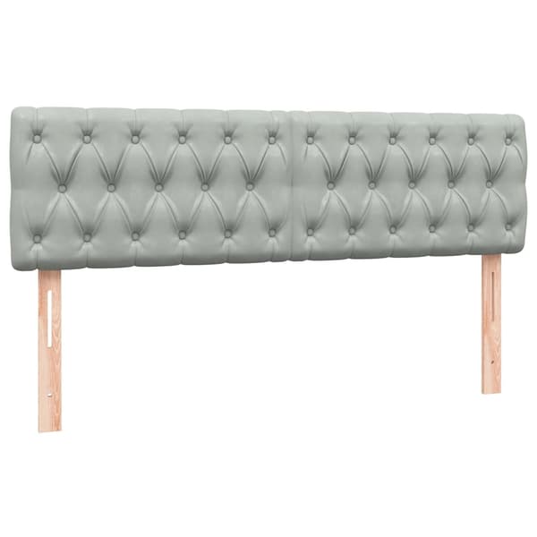 vidaXL Ramsäng med madrass ljusgrå 160x210 cm sammet Grå