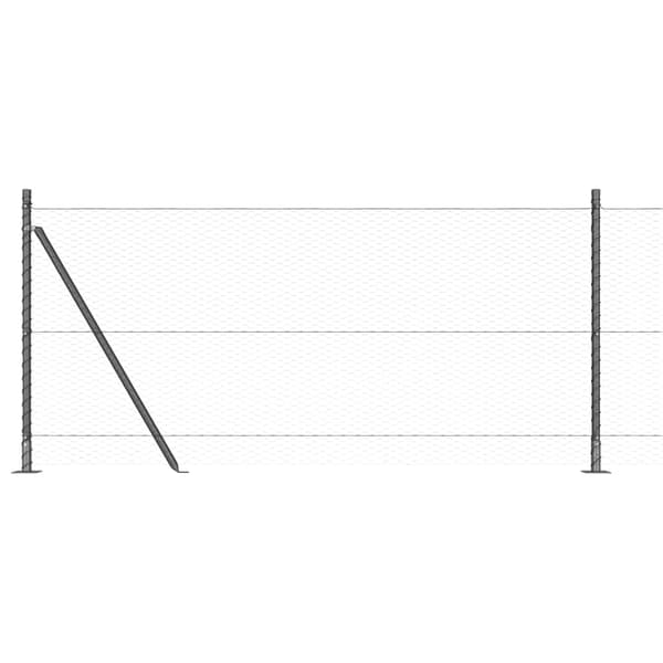 vidaXL Hexagonal stängsel med betongfundament 100 x 1 m Grå Mesh Grå