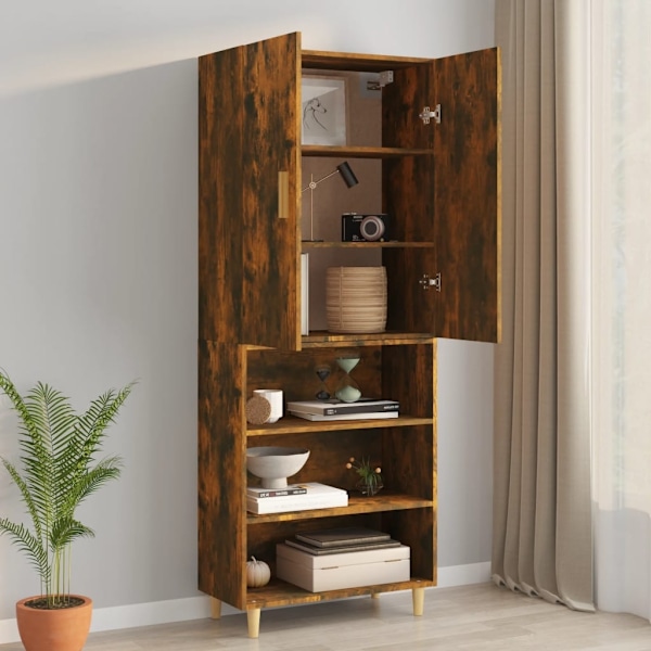 vidaXL Väggskåp Rökfärgad ek 69,5x34x90 cm Brun