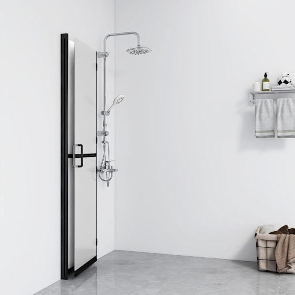 vidaXL Vikbar duschvägg med frostat ESG-glas 110x190 cm Transparent