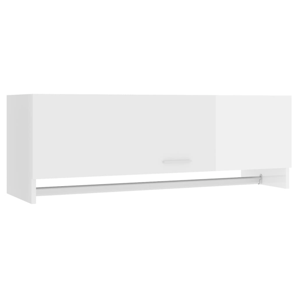 vidaXL Garderob vit högglans 100x32,5x35 cm konstruerat trä Vit