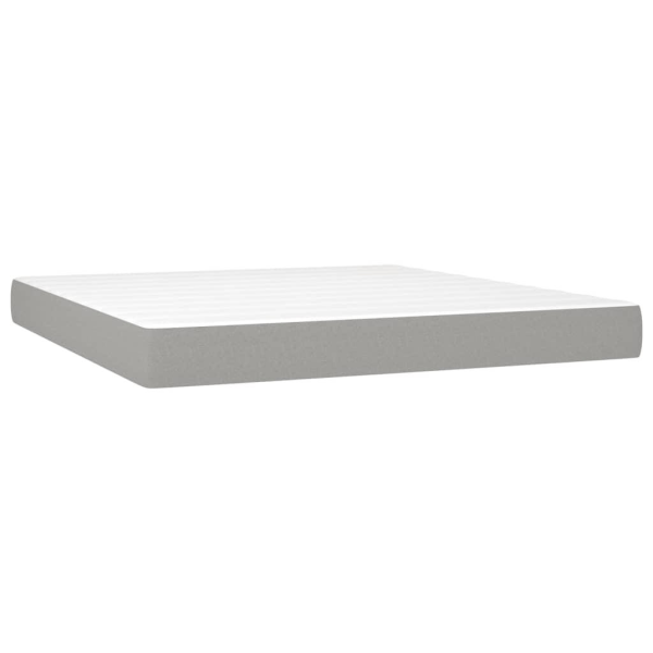 vidaXL Ramsäng med madrass ljusgrå 160x200 cm tyg Grå