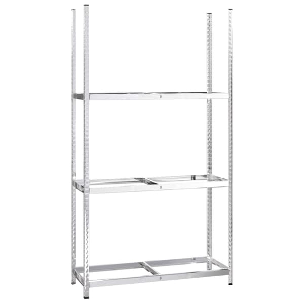 vidaXL Däckställ 3 hyllplan silver 2 st 110x40x200 cm stål Silver