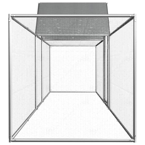 vidaXL Hönsbur 5x1x1,5 m galvaniserat stål Silver