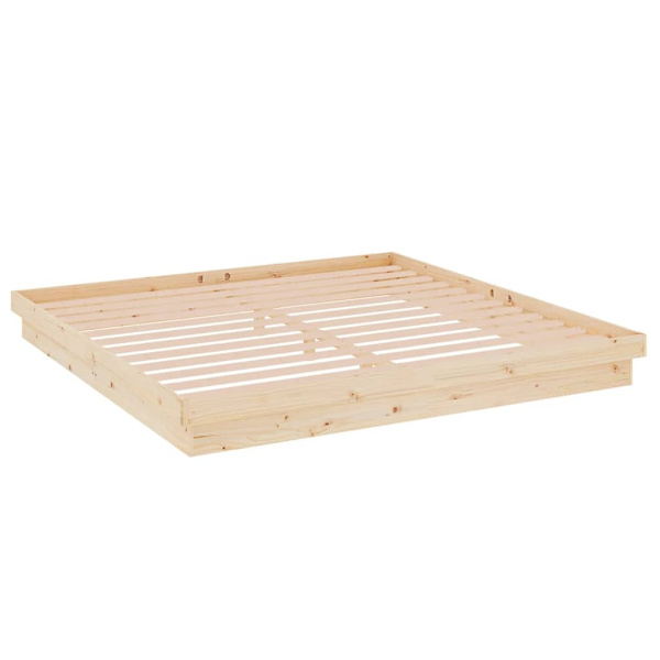 vidaXL Sängram massivt trä 200x200 cm Brun