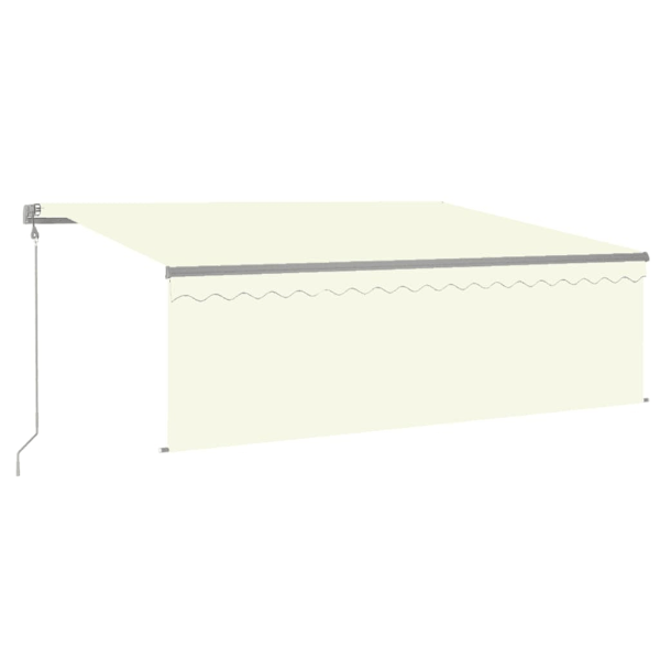 vidaXL Automatisk markis med rullgardin 4x3m gräddvit Creme