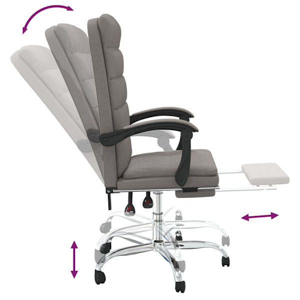 vidaXL Kontorsstol taupe tyg Taupe