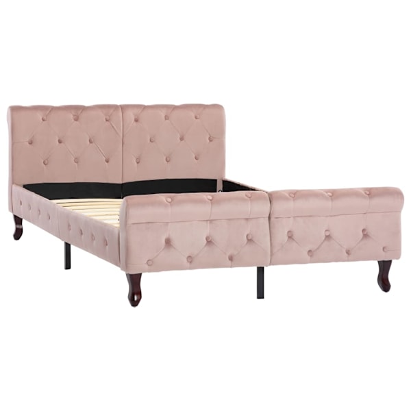 vidaXL Sängram rosa sammet 120x200 cm Rosa