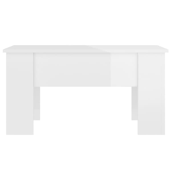 vidaXL Soffbord vit högglans 79x49x41 cm konstruerat trä Vit