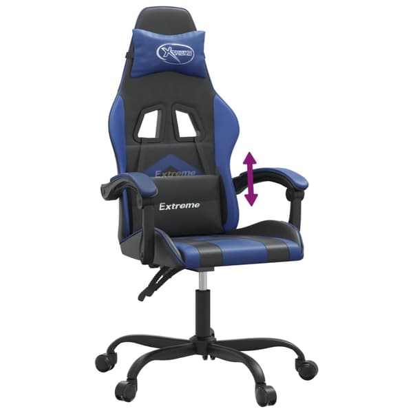 vidaXL Gamingstol svart och blå konstläder Blå
