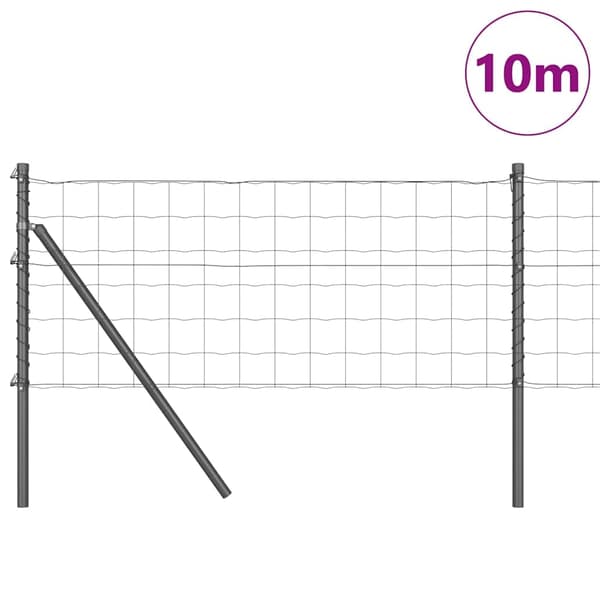 vidaXL Markfixerat Svetsat Stängsel 10 x 0,4 m (B x H) Grå