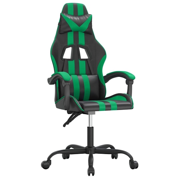 vidaXL Snurrbar gamingstol svart och grön konstläder Grön