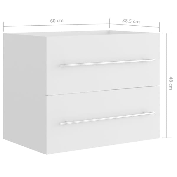 vidaXL Tvättställsskåp vit 60x38,5x48 cm konstruerat trä Vit