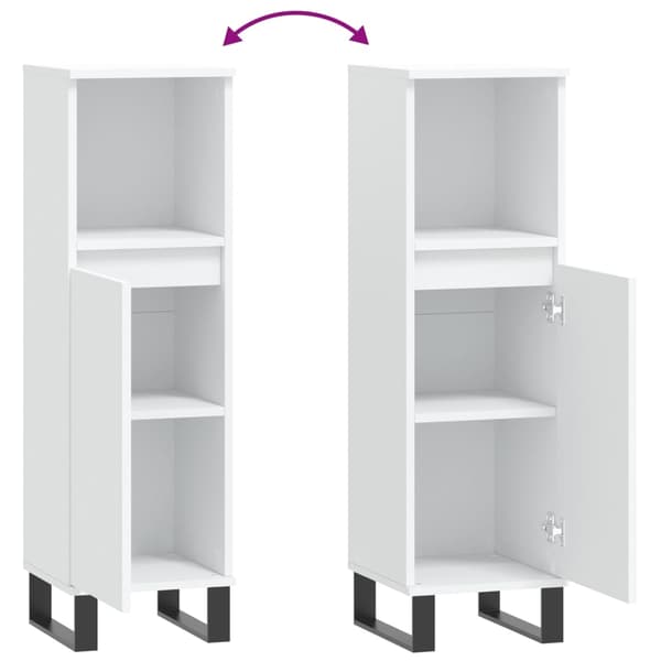 vidaXL Badrumsskåp vit 30x30x100 cm konstruerat trä Vit