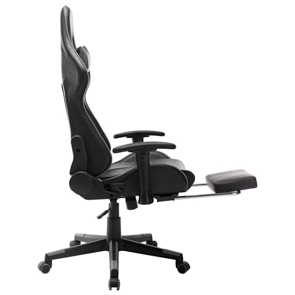 vidaXL Gamingstol med fotstöd svart och grå konstläder multifärg