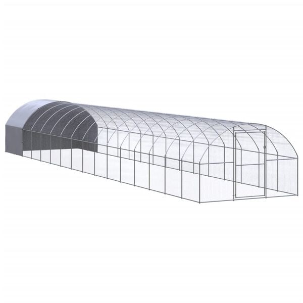 vidaXL Hönsbur för utomhusbruk 3x16x2 m galvaniserat stål Silver