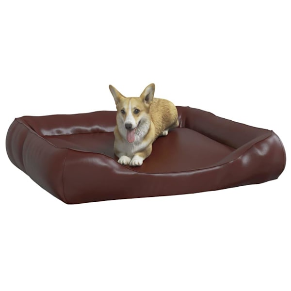 vidaXL Hundbädd brun 105x80x25 cm konstläder Brun