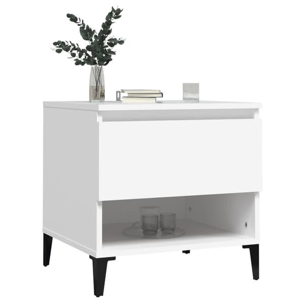 vidaXL Sängbord vit 50x46x50 cm konstruerat trä Vit
