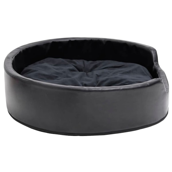vidaXL Hundbädd svart 79x70x19 cm plysch och konstläder Svart