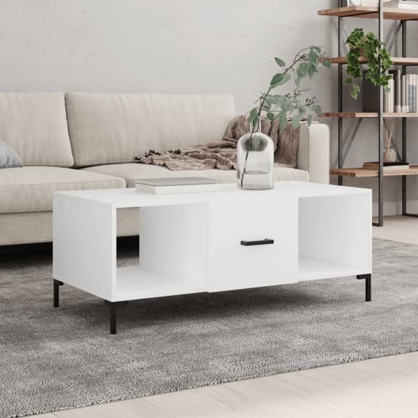 vidaXL Soffbord vit 102x50x40 cm konstruerat trä Vit