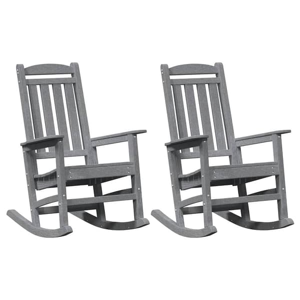 vidaXL Gungstol 2 pcs Ljusgrå 92 x 70 x 108 cm polyeten Ljusgrå