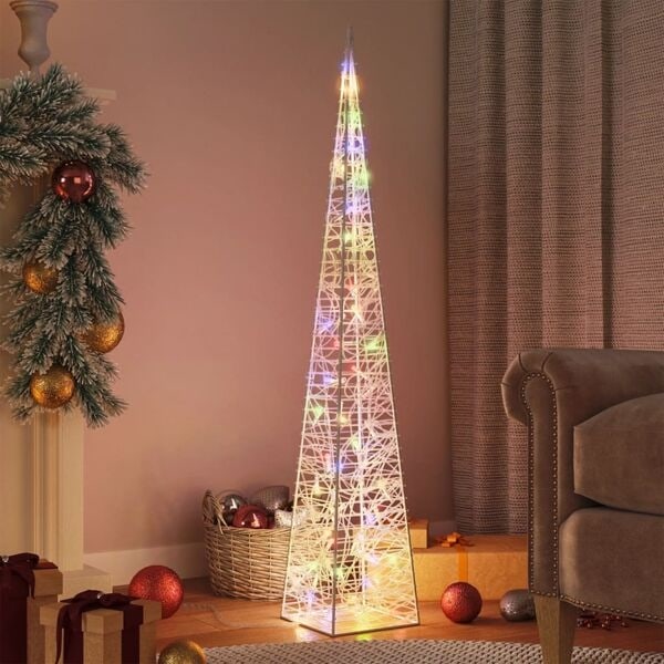 vidaXL Ljuskon LED akryl flerfärgad 120 cm Silver