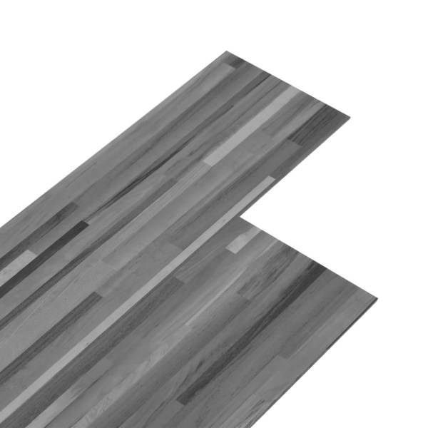 vidaXL Ej självhäftande PVC-golvplankor 5,26 m² 2 mm grårandig grå