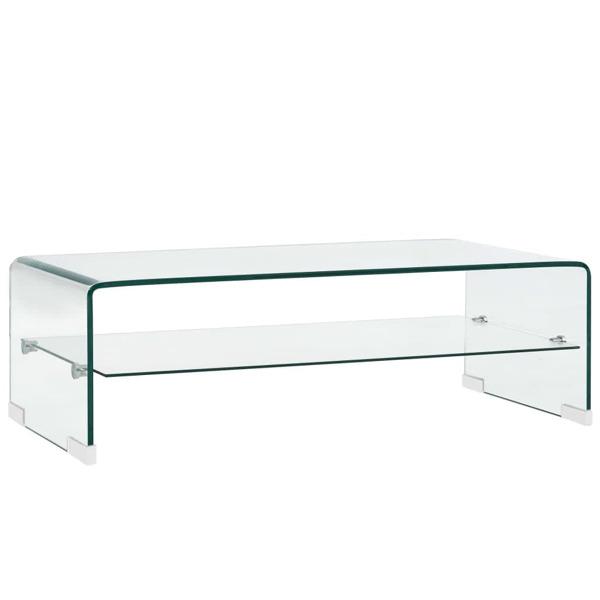 vidaXL Soffbord genomskinlig 98x45x31 cm härdat glas Transparent