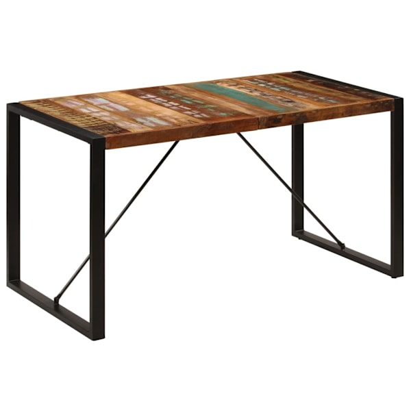 vidaXL Matbord 140x70x75 cm massivt återvunnet trä multifärg