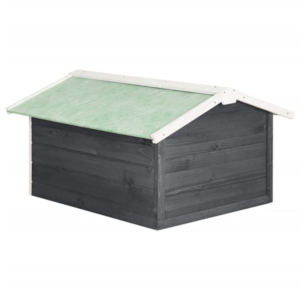 vidaXL Garage för robotgräsklippare 72x87x50 cm grå och vit granträ grå