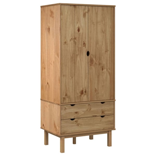 vidaXL Garderob OTTA 76,5x53x172 cm massiv furu Brun
