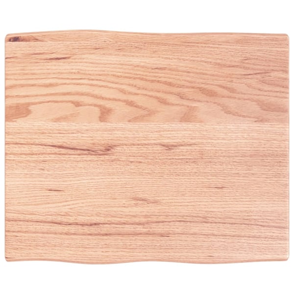 vidaXL Bordsskiva ljusbrun 60x50x2 cm behandlad massiv ek levande kant Brun