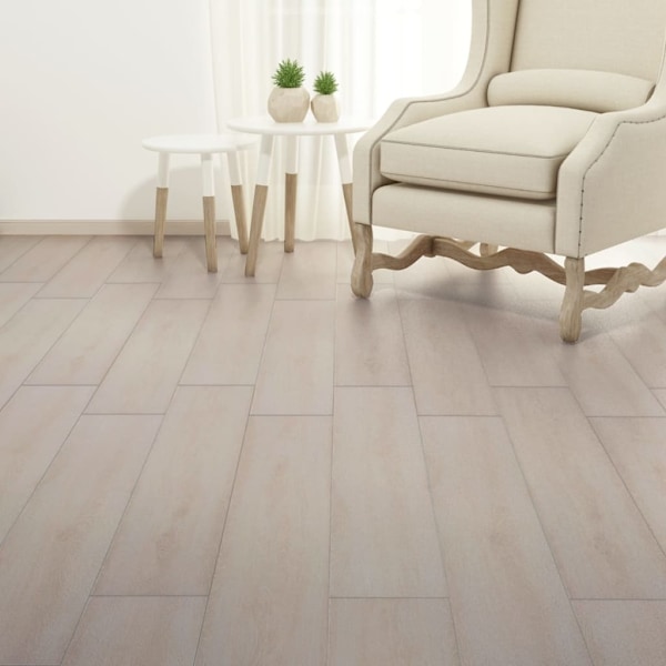 vidaXL Ej självhäftande PVC-golvplankor 5,26 m² 2 mm klassisk ek vit Vit