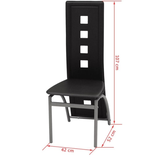 vidaXL Matbord och stolar 5 delar svart Svart