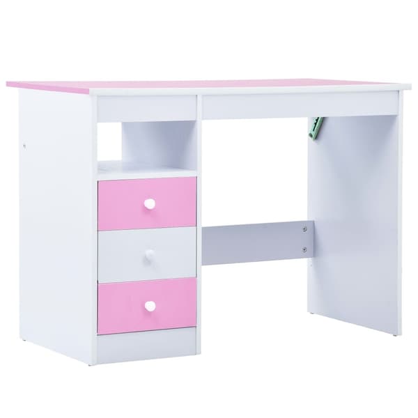 vidaXL Skrivbord för barn lutbart rosa och vit Rosa