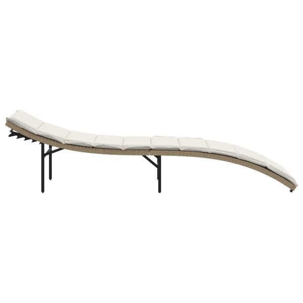 vidaXL Solsängar 2 st med dynor beige konstrotting Beige