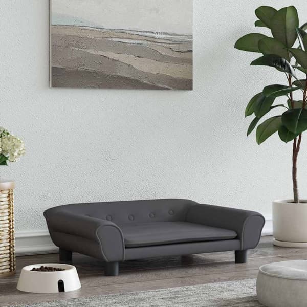 vidaXL Hundbädd mörkgrå 70x48x22 cm sammet Grå