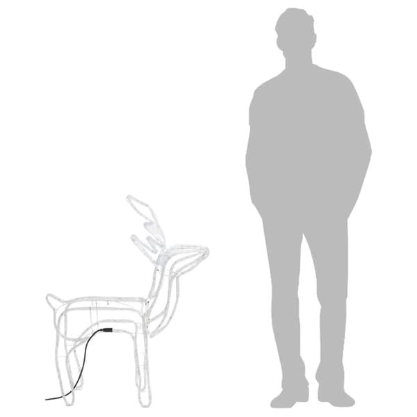 vidaXL Renfigur 2 st ljusslinga med kallvit 76x42x87 cm