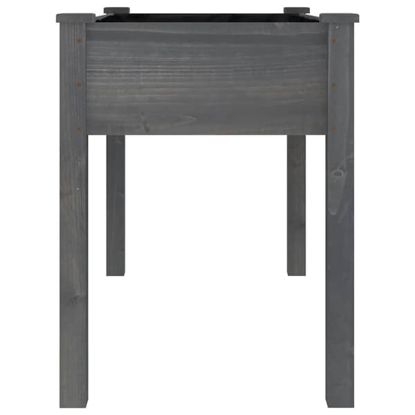 vidaXL Odlingslåda med foder grå 118x59x76 cm massivt granträ Grå