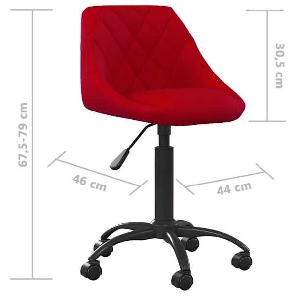 vidaXL Matstol vinröd sammet Röd