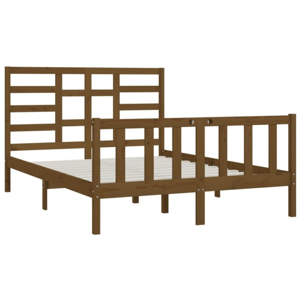 vidaXL Sängram honungsbrun massivt trä 150x200 cm Brun