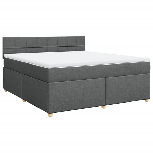 vidaXL Ramsäng med madrass mörkgrå 180x200 cm tyg Grå