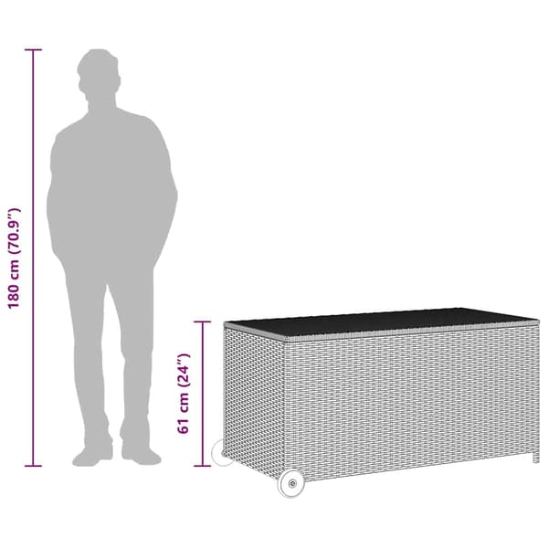 vidaXL Dynbox ljusgrå 120x65x61 cm konstrotting grå