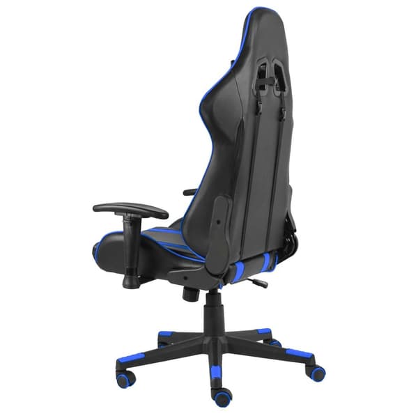 vidaXL Snurrbar gamingstol blå PVC Blå
